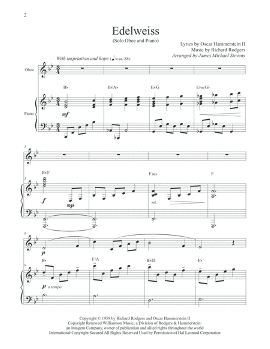 Edelweiss Piano scores gallery preview page 2