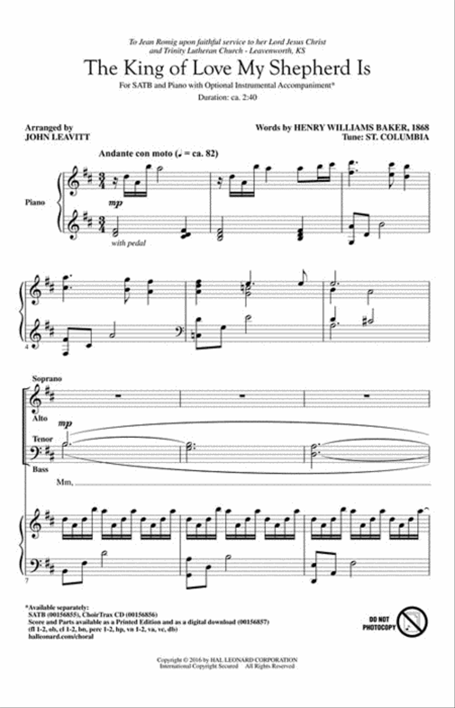 The King of Love My Shepherd Is 4-Part scores gallery preview page 2
