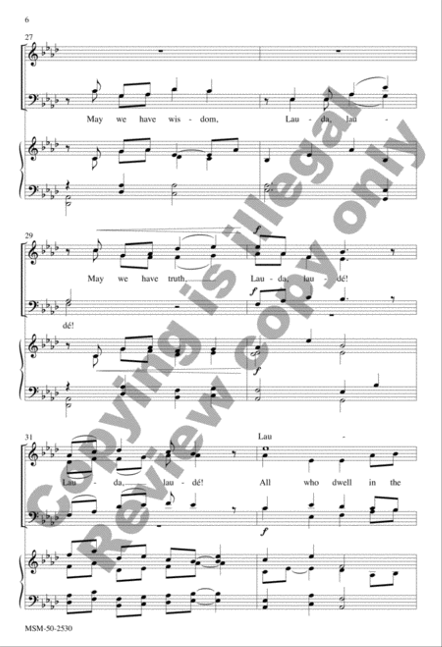 All Who Dwell in the Shadow of the Lord 4-Part scores gallery preview page 6