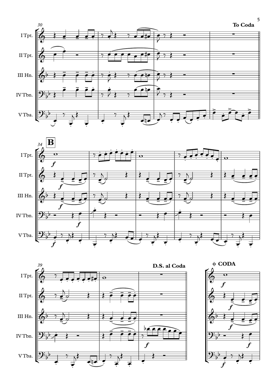 Speedy Gonzales Brass Quintet scores gallery preview page 6
