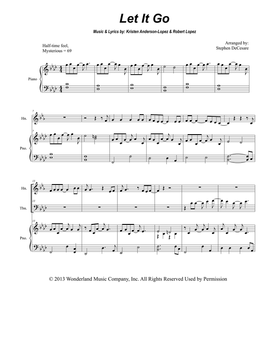 Let It Go (from Frozen) Brass Ensemble scores gallery preview page 1