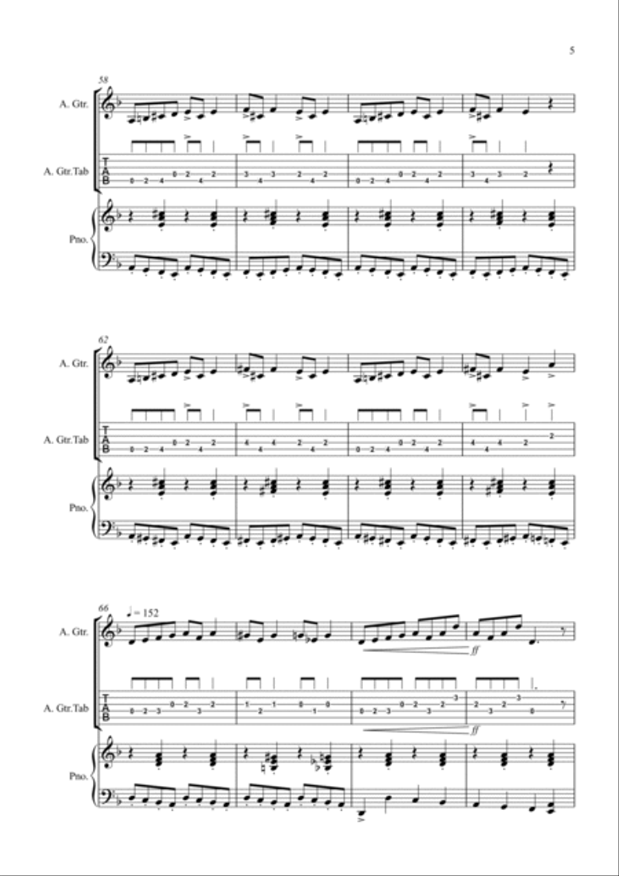 In the Hall of the Mountain King for Guitar and Piano In the Hall of the Mountain King for Guitar and Piano Classical Guitar scores gallery preview page 5