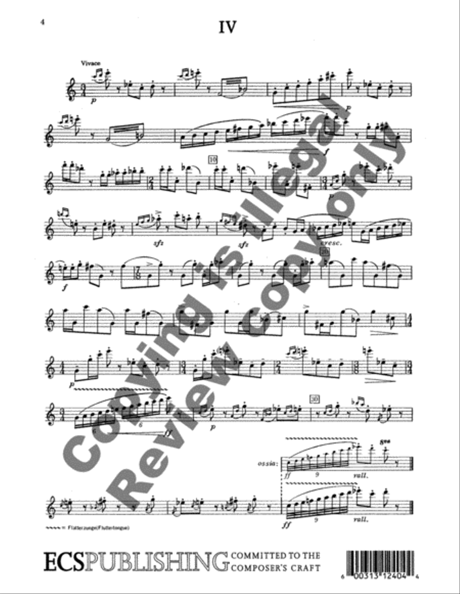 Four Caprices Recorder scores gallery preview page 6