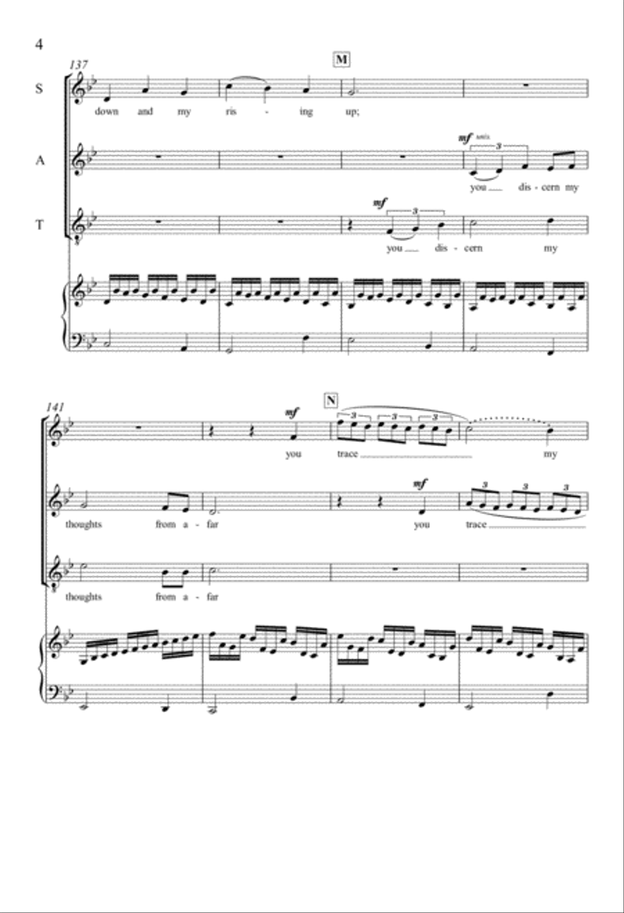 Psalm Cycle III: 3. Psalm 139: Lord, You Have Searched Me Out and Know Me 4-Part scores gallery preview page 4