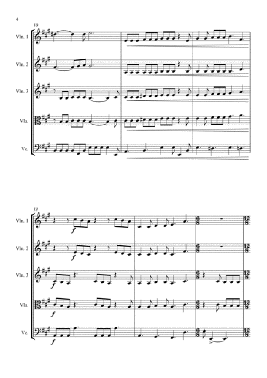 Somebody To Love Somebody To Love String Quartet scores gallery preview page 4