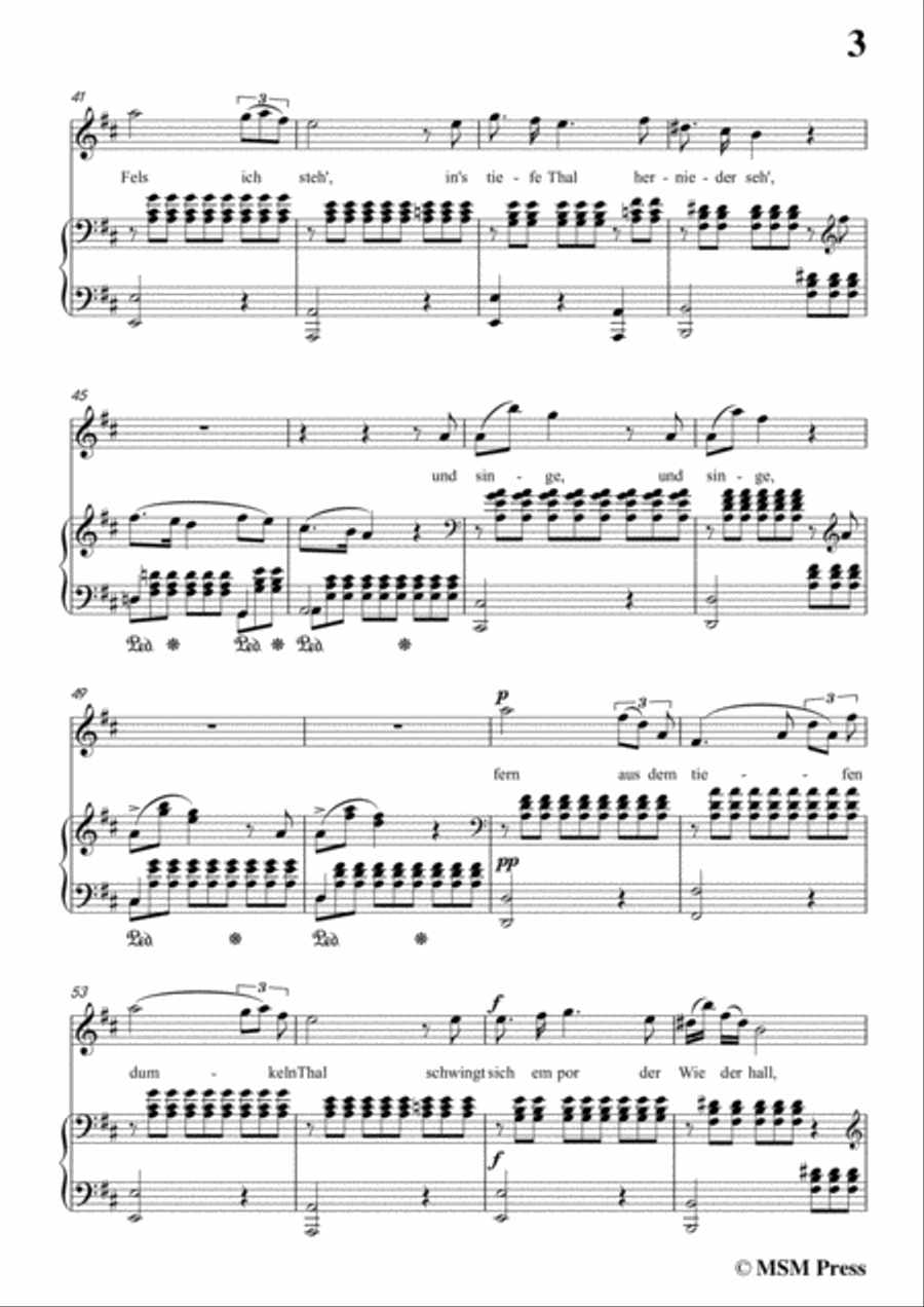 Schubert-Der Hirt auf dem Felsen,Op.129,in D Major,for Voice&Piano Voice scores gallery preview page 5