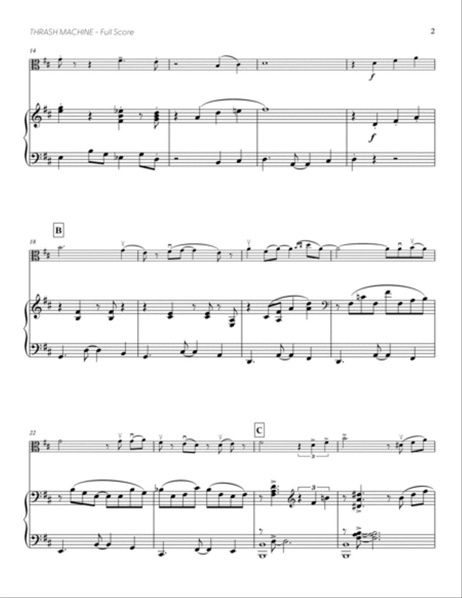 Thrash Machine (from DELTARUNE) (for Solo Viola with Piano Accompaniment) Piano Accompaniment scores gallery preview page 3