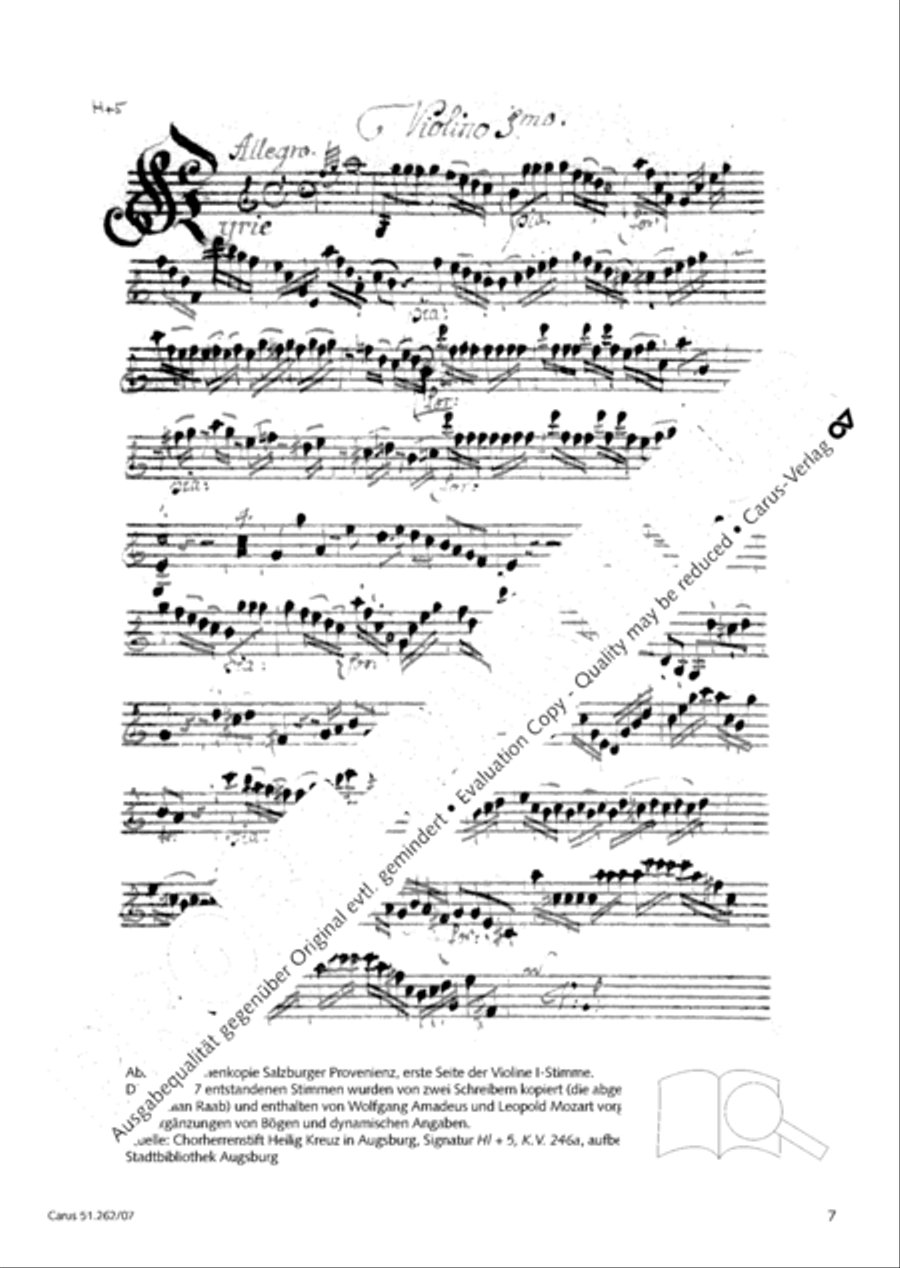 Missa longa in C major (Missa longa in C) 4-Part scores gallery preview page 8
