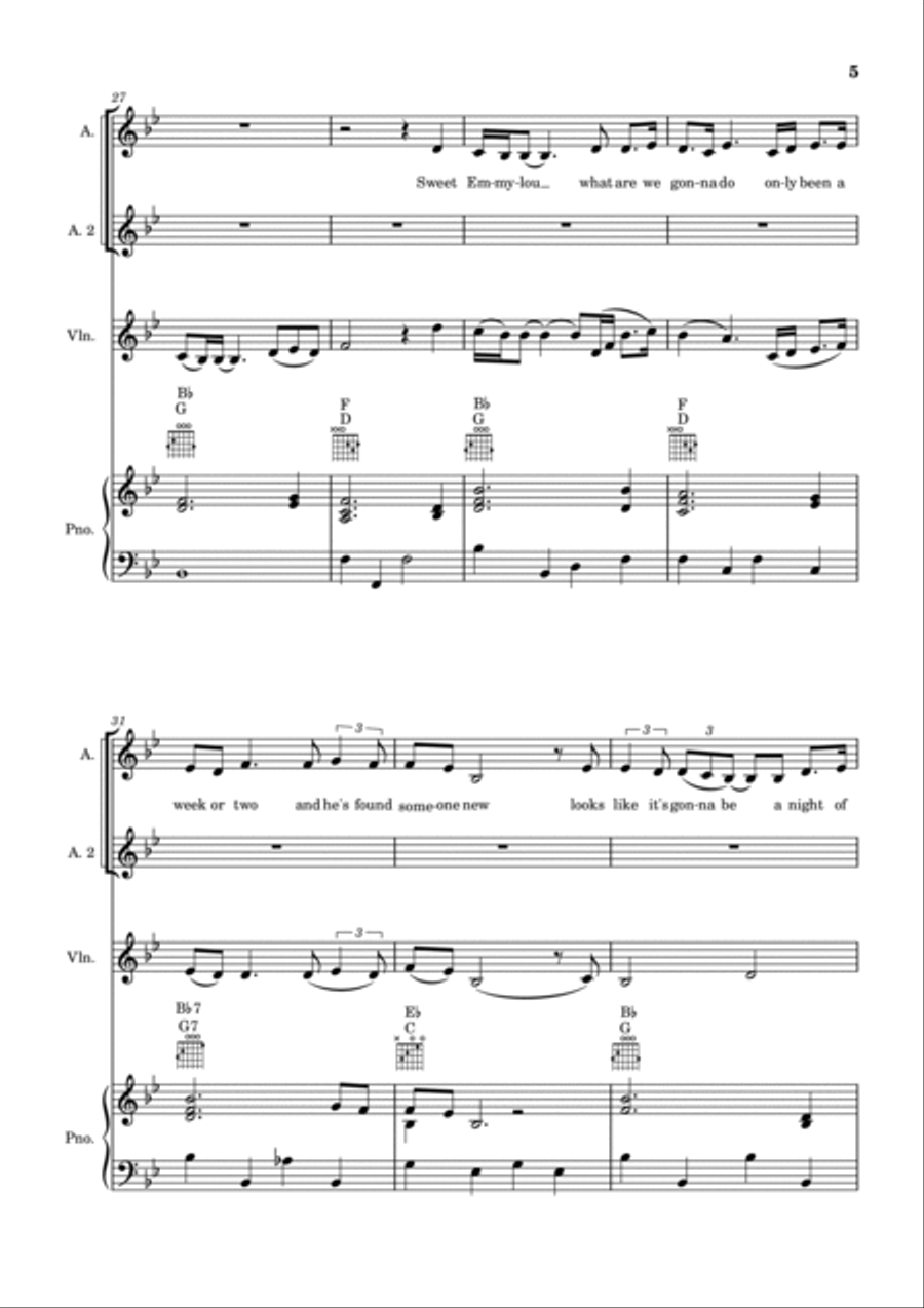 Sweet Emmylou Sweet Emmylou Piano, Vocal, Guitar scores gallery preview page 6