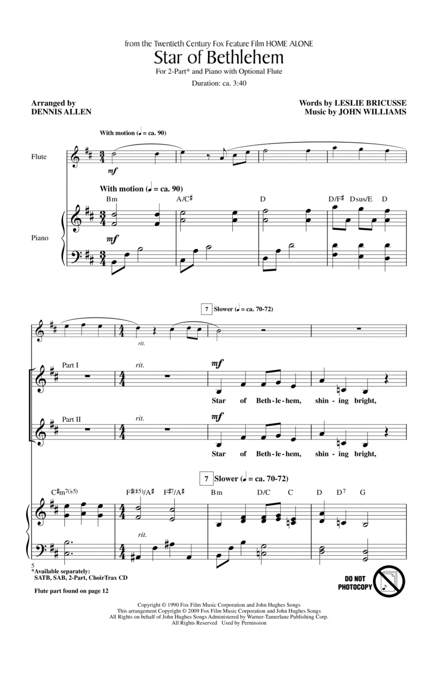 Star Of Bethlehem 2-Part scores gallery preview page 1