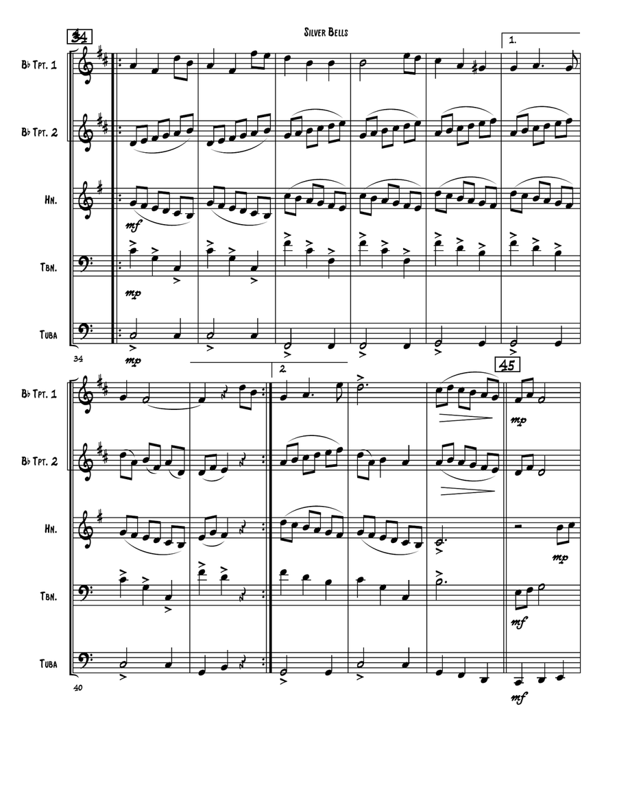 Silver Bells Brass Quintet scores gallery preview page 4