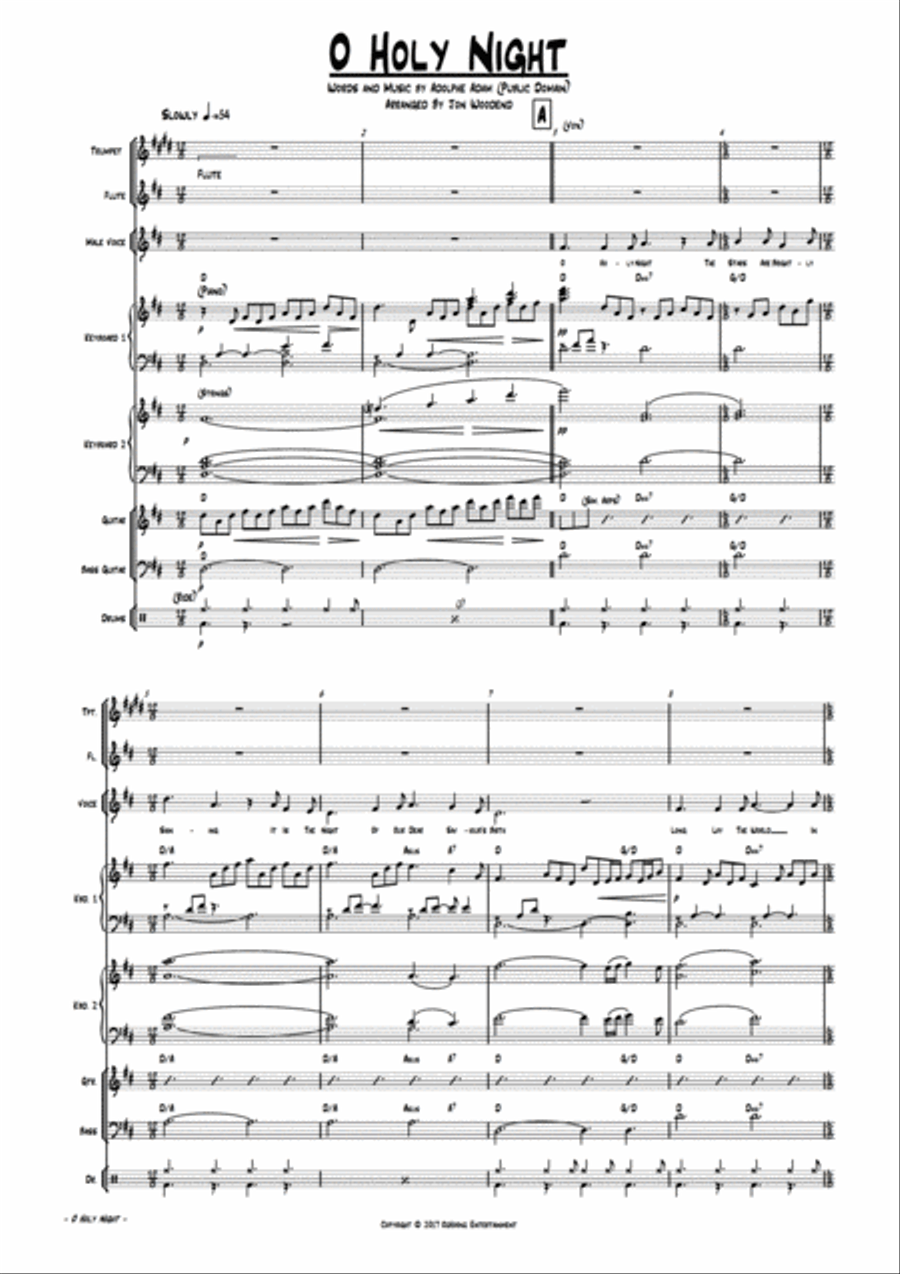O Holy Night Jazz Ensemble scores gallery preview page 4