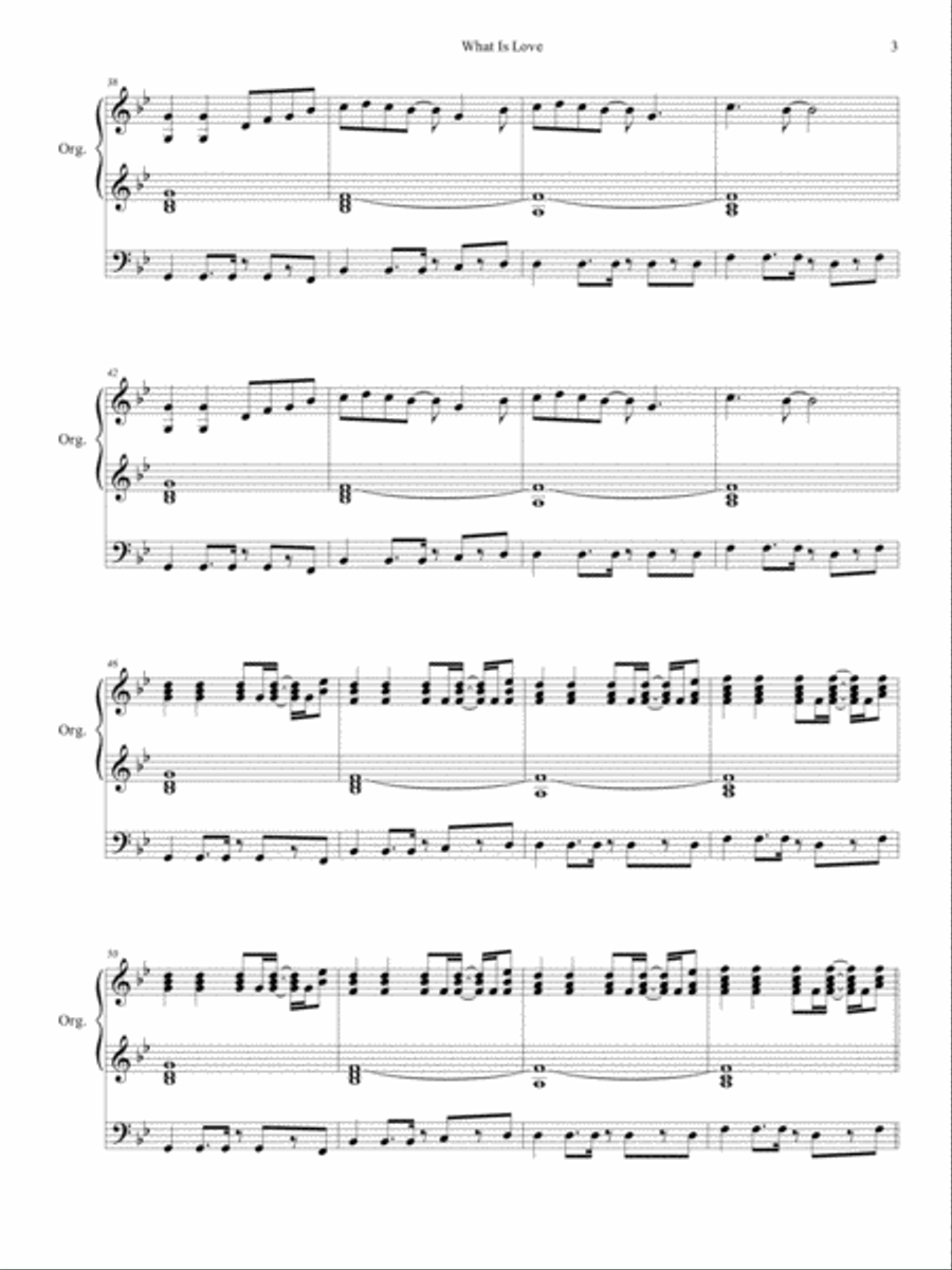 What Is Love Organ Solo scores gallery preview page 4