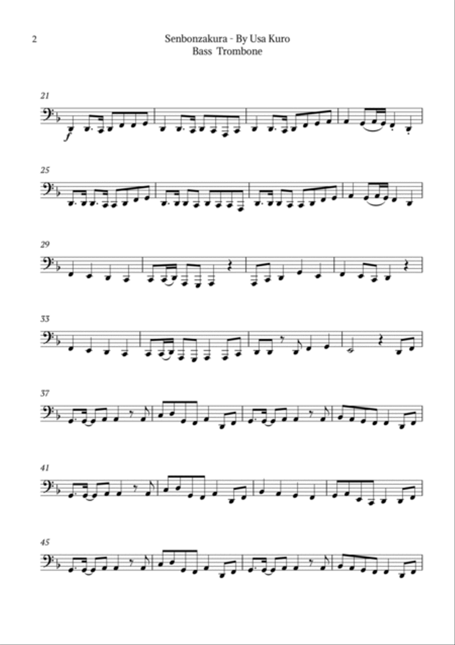 Senbonzakura Bass Trombone scores gallery preview page 2