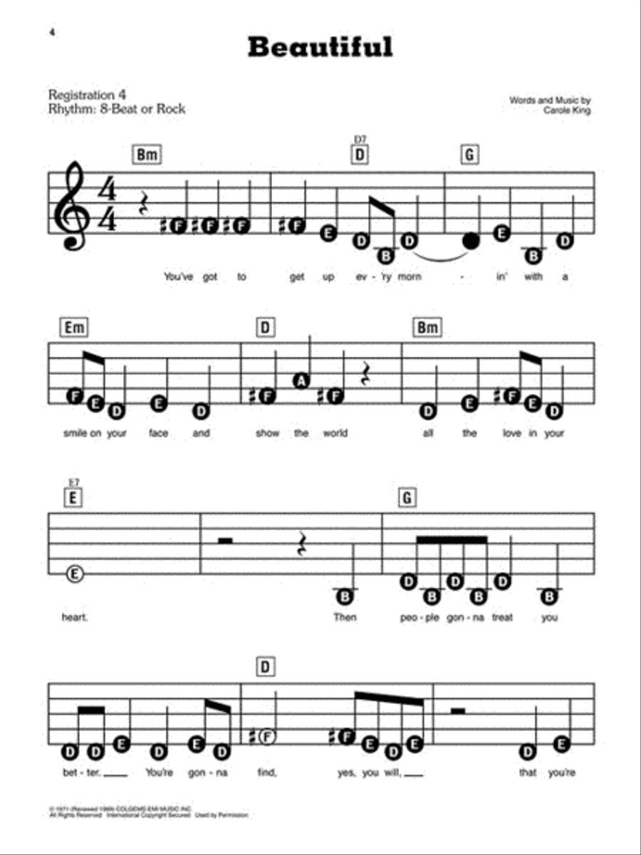 Carole King Electronic Keyboard scores gallery preview page 2