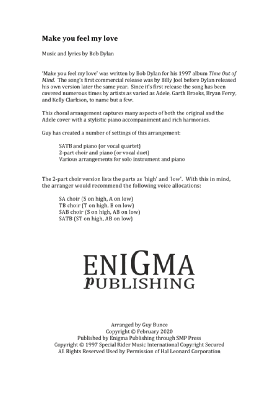 Make You Feel My Love Piano scores gallery preview page 2