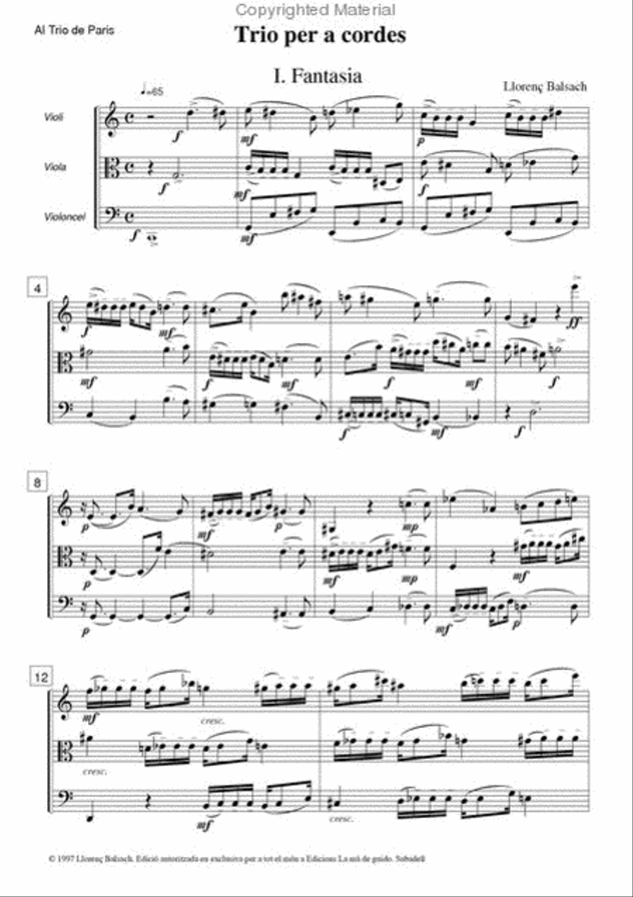 Trio per a cordes Trio per a cordes String Trio scores gallery preview page 2