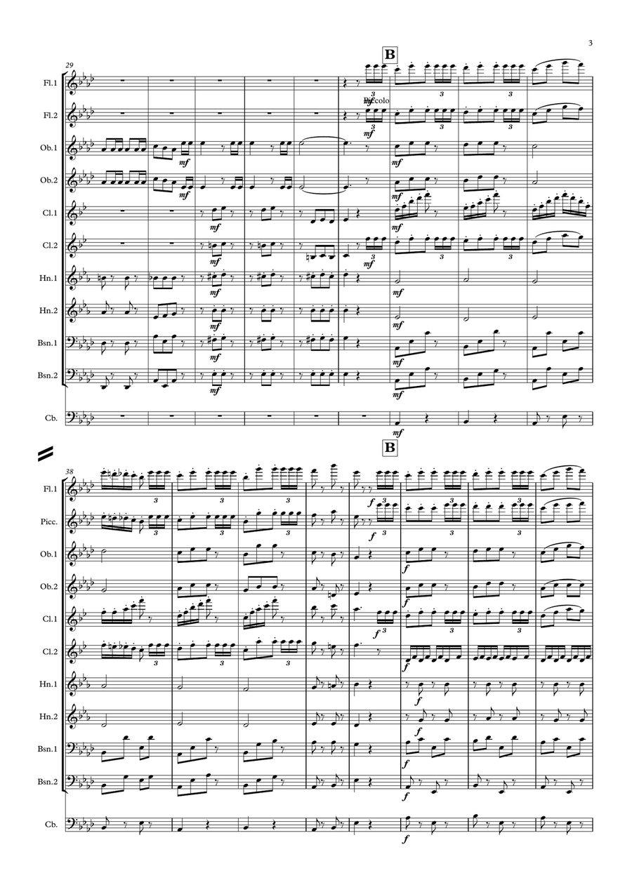 Jessel: Die Parade der Zinnsoldaten Op.123 (Parade of the Tin Soldiers) - symphonic wind Woodwind Quintet scores gallery preview page 3
