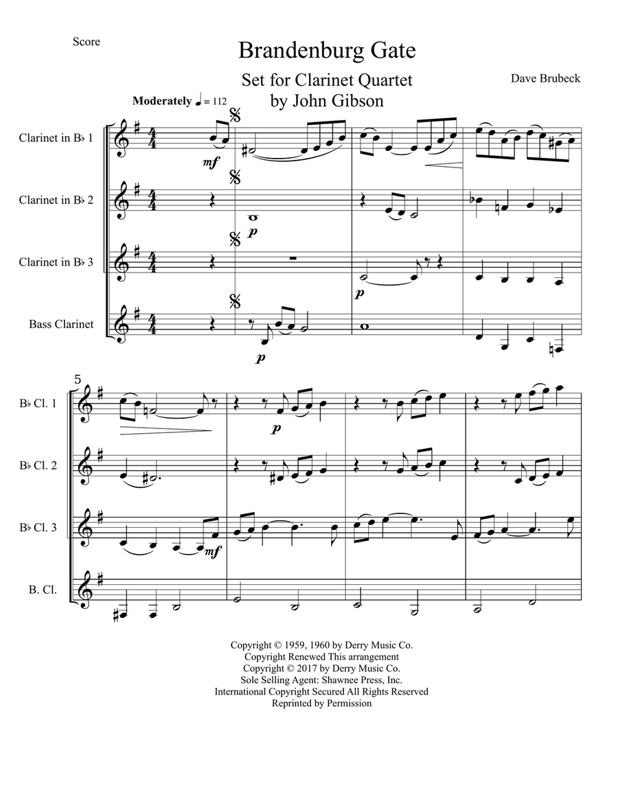 Brandenburg Gate Brandenburg Gate Woodwind Quartet scores gallery preview page 2