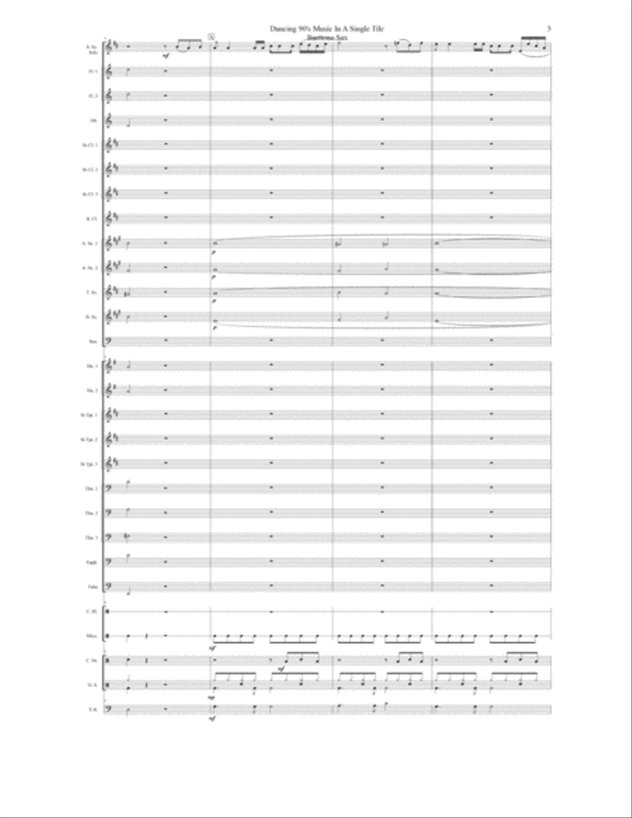 Dancing 90’s Music In A Single Tile Concert Band scores gallery preview page 4