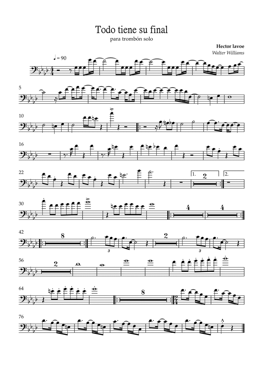 Todo Tiene Su Final Todo Tiene Su Final Trombone Solo scores gallery preview page 1