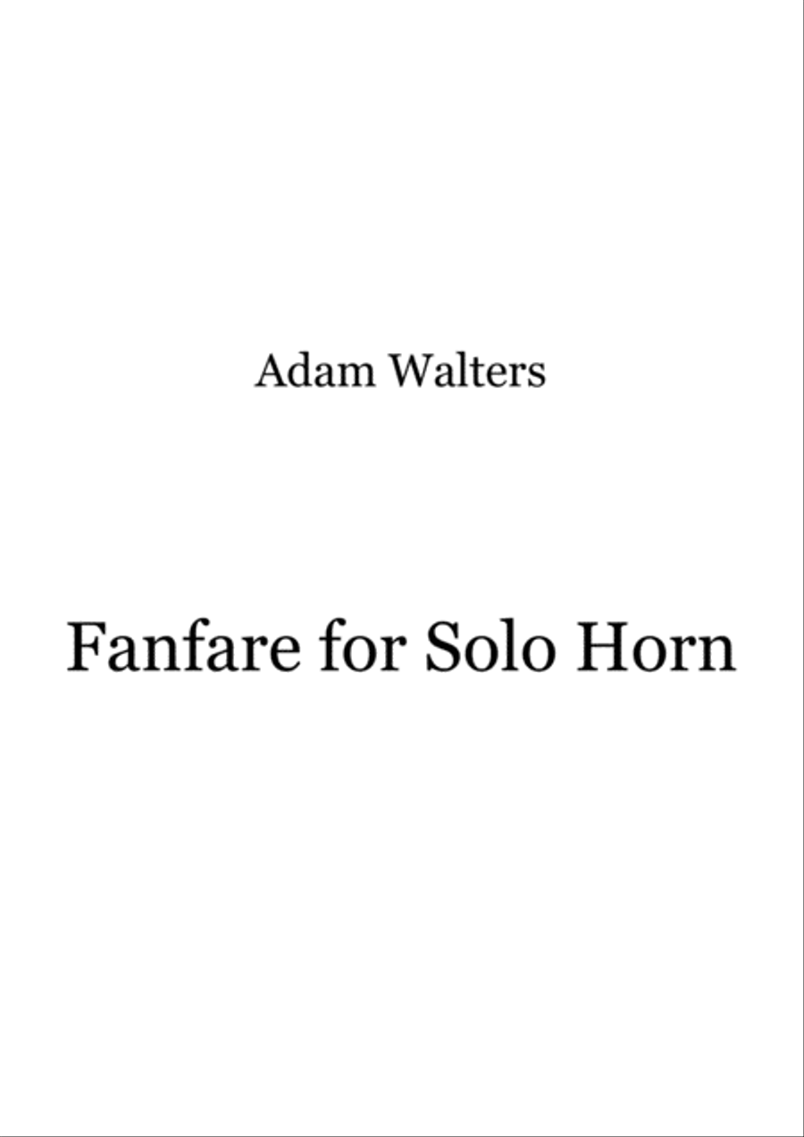 Fanfare for Solo Horn Fanfare for Solo Horn Horn Solo scores gallery preview page 1