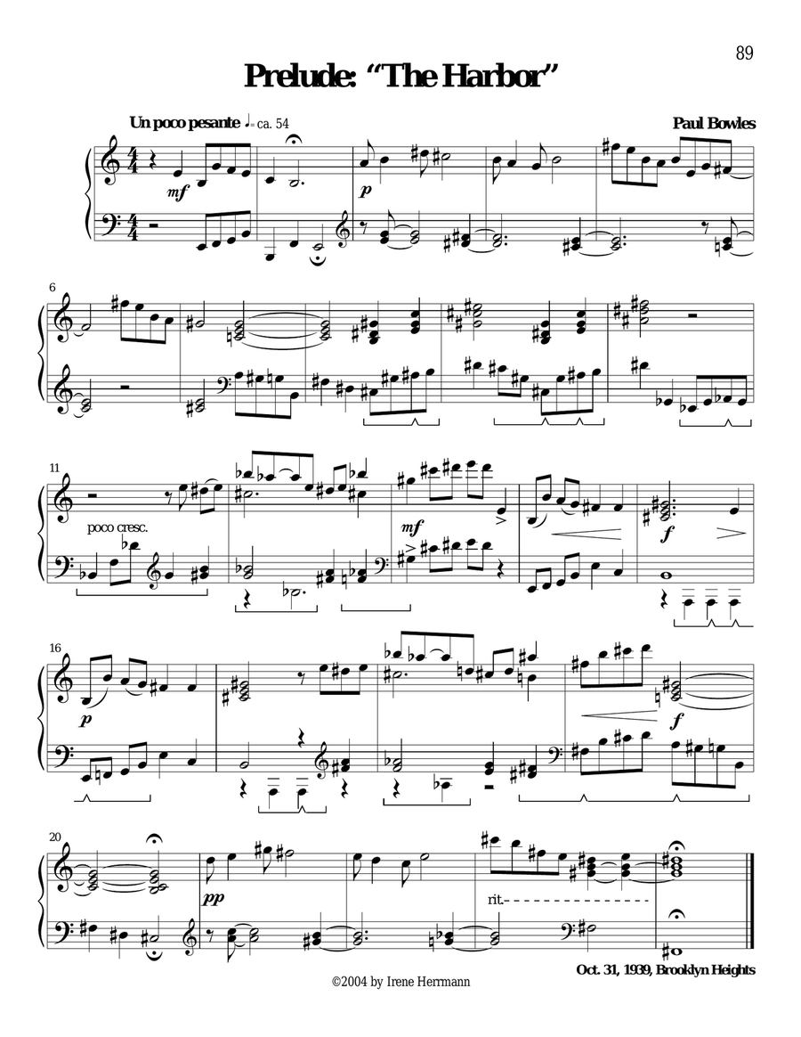 Prelude: “The Harbor” Prelude: “The Harbor” Piano Solo scores gallery preview page 1