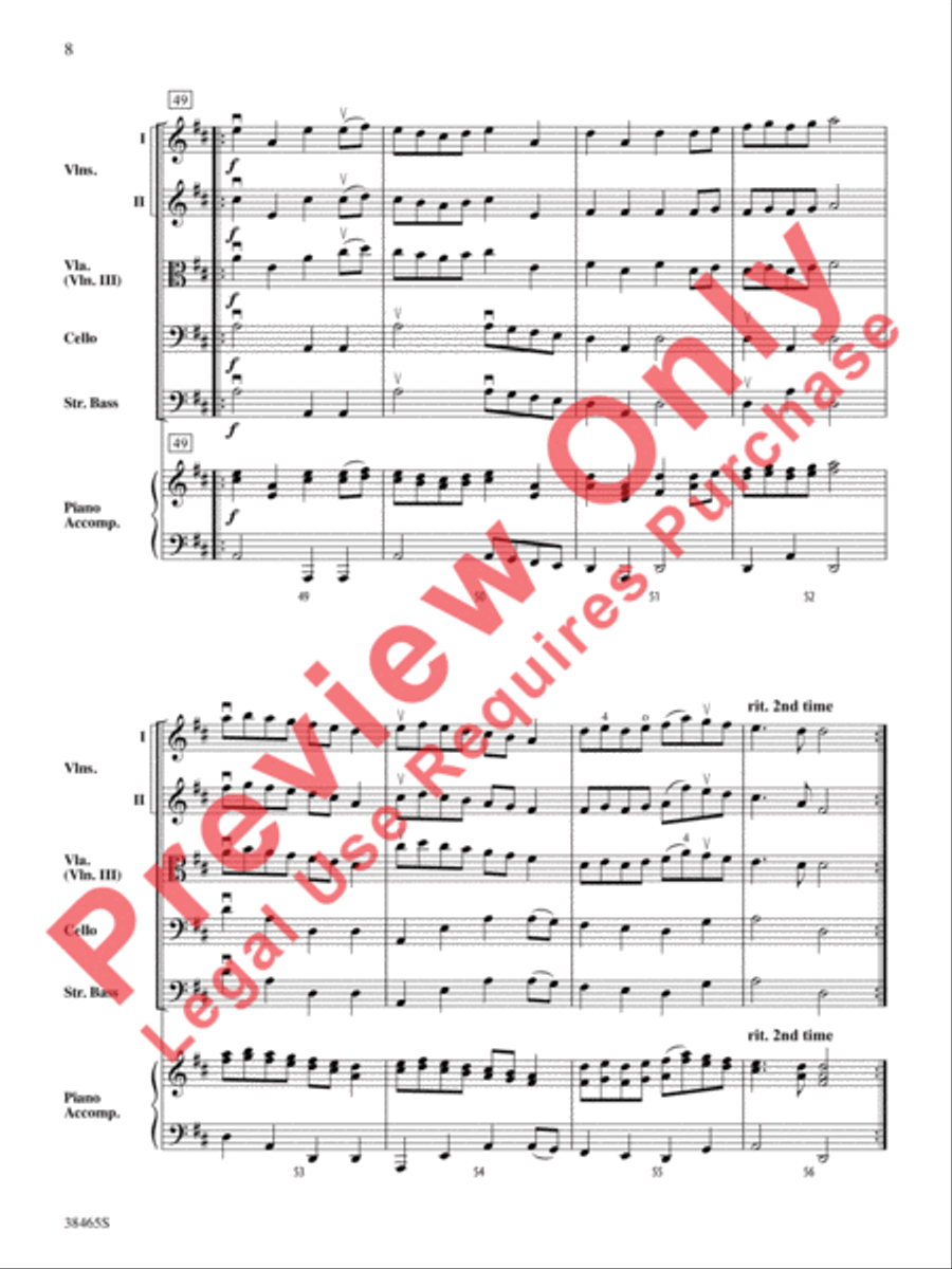King William's March String Orchestra scores gallery preview page 9