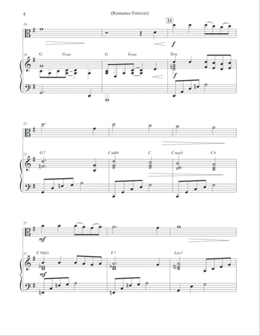 Romance Forever - Viola, Piano, and Light Orchestration Viola scores gallery preview page 4