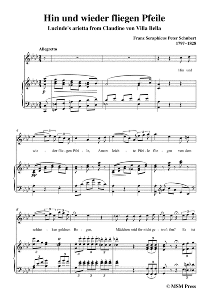 Schubert-Hin und wieder fliegen Pfeile,in A flat Major,for Voice&Piano image number null