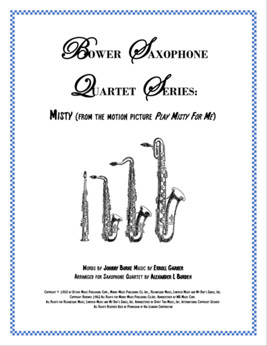 Misty Woodwind Quartet scores gallery preview page 1