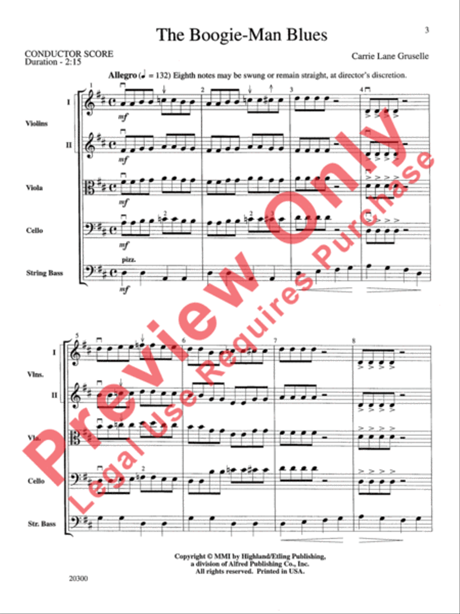 The Boogie-Man Blues The Boogie-Man Blues String Orchestra scores gallery preview page 4