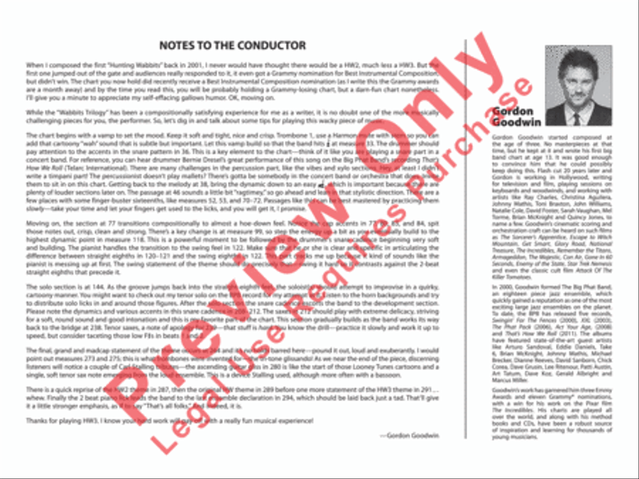 Hunting Wabbits 3 (Get Off My Lawn) Jazz Ensemble scores gallery preview page 3