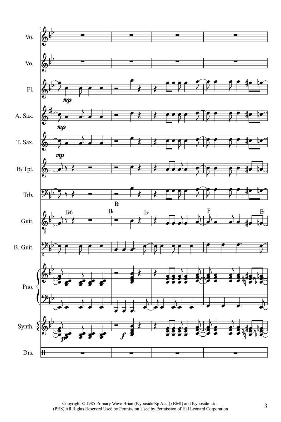 Walking On Sunshine Large Ensemble scores gallery preview page 3
