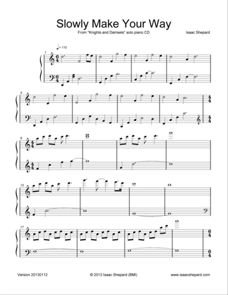 Slowly Make Your Way Piano Solo scores gallery preview page 1