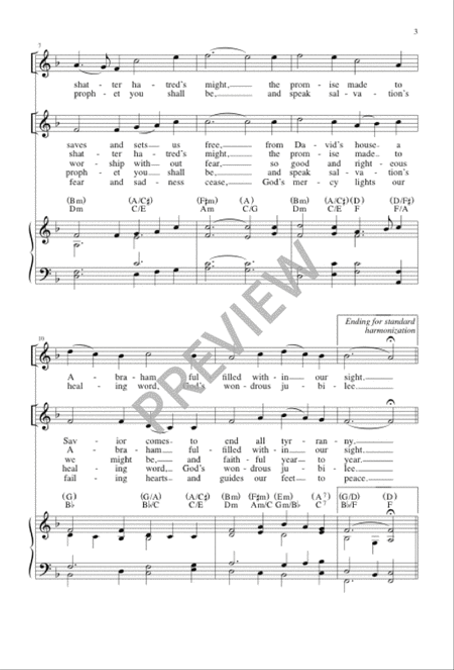 Blessed be the God of Israel 4-Part scores gallery preview page 2