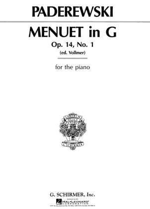 Book cover for Menuet in G, Op. 14, No. 1