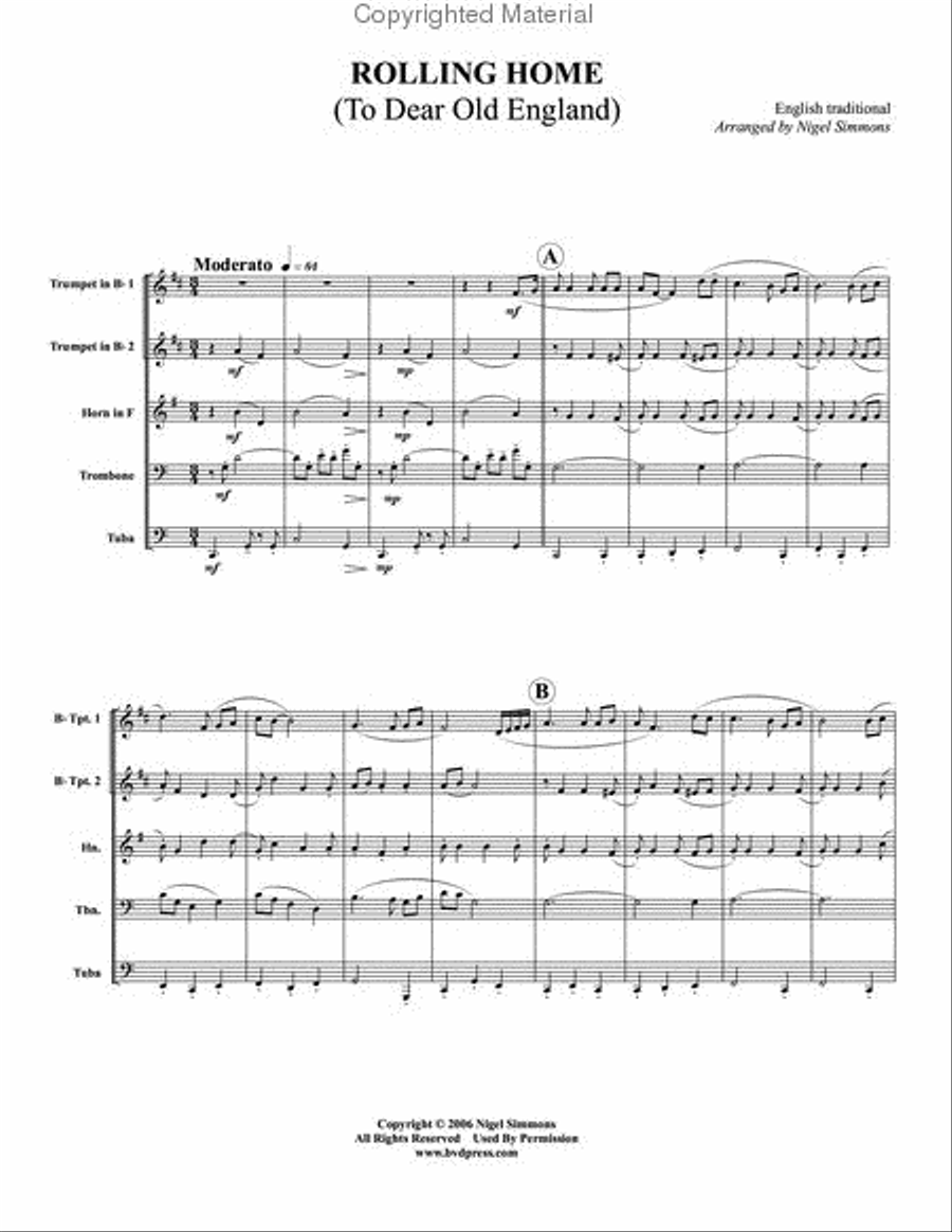 Rolling Home Brass Quintet scores gallery preview page 2