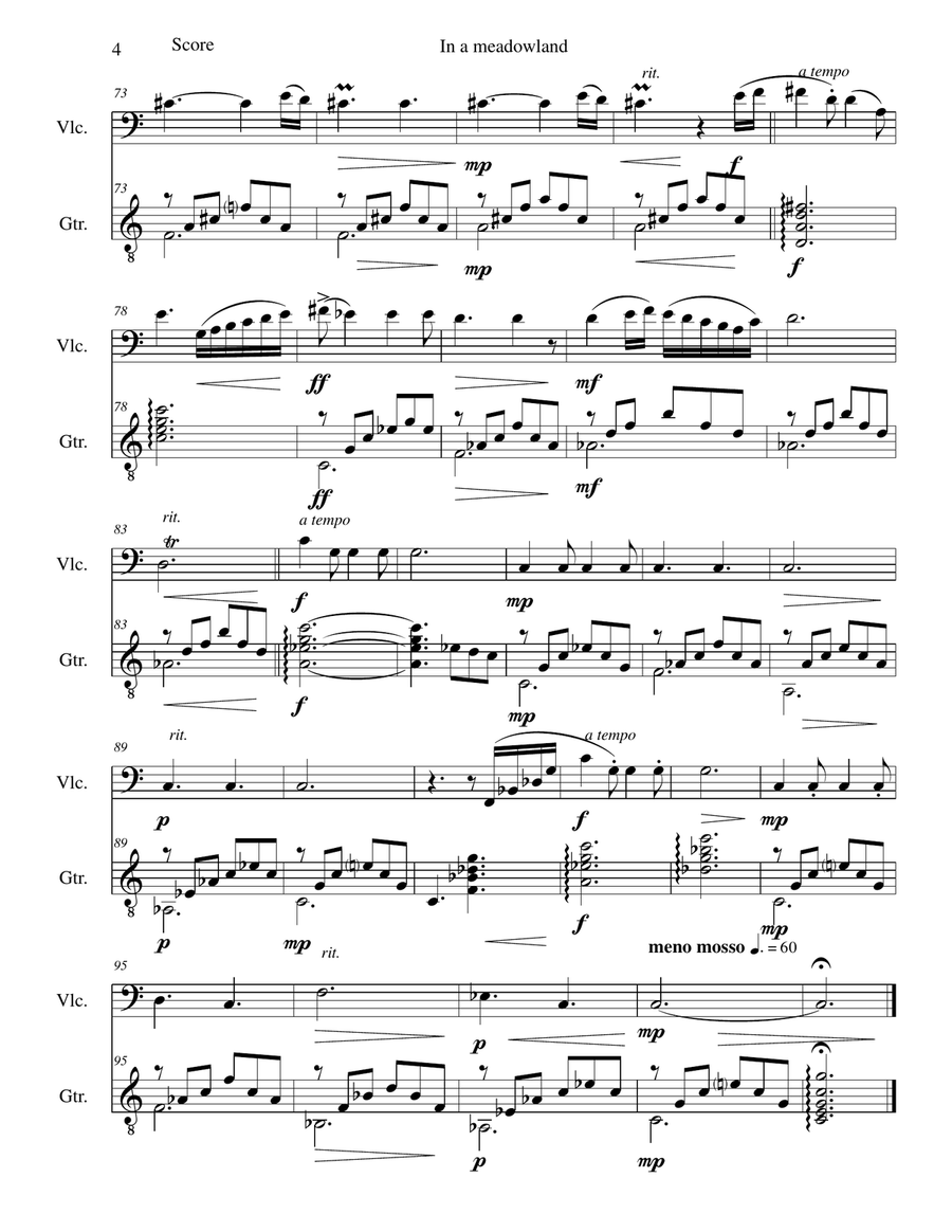 In a Meadowland for cello and guitar String Duet scores gallery preview page 4
