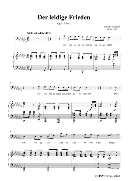 Schumann-Der leidige Frieden,Op.117 No.2,in a flat minor