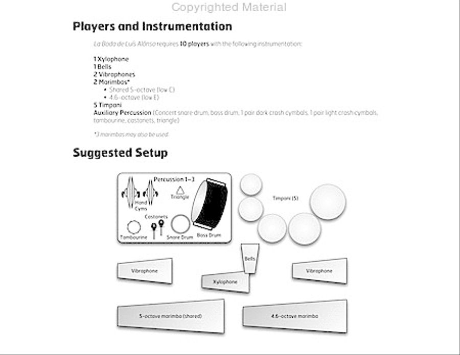 La Boda de Luis Alonso Percussion Ensemble scores gallery preview page 4