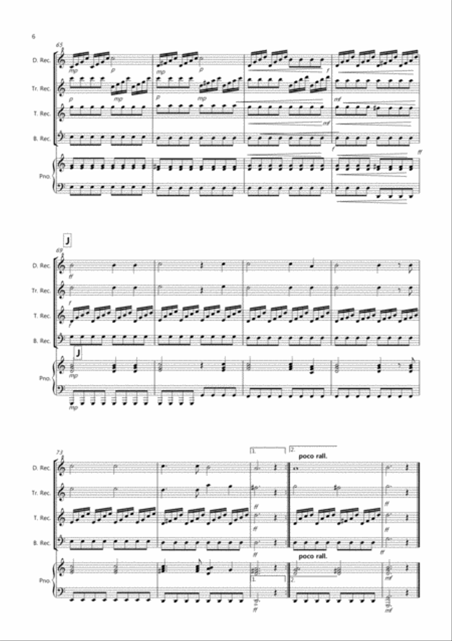 2 Classical Favourites for Recorder Quartet (volume four) Recorder scores gallery preview page 6