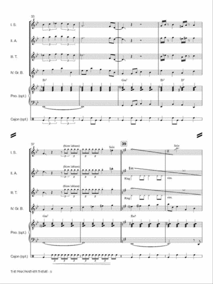 The Pink Panther Theme Recorder scores gallery preview page 7