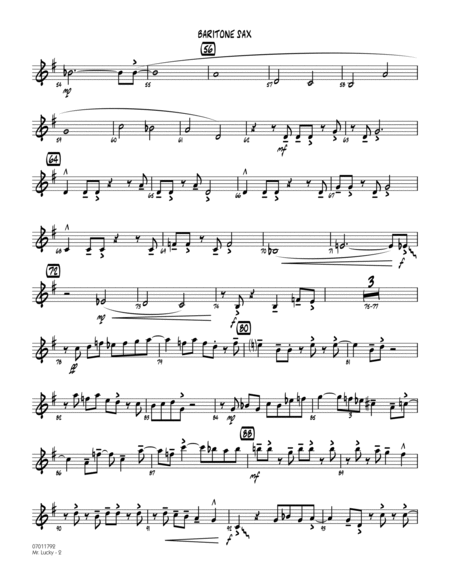 Mr. Lucky (Soprano Sax Feature) - Baritone Sax