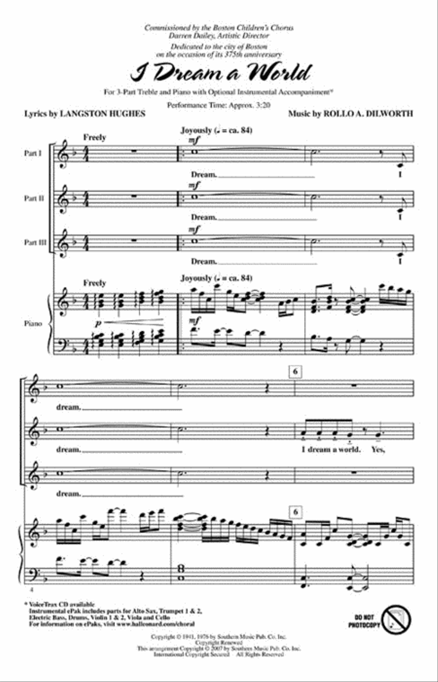 I Dream a World 3-Part scores gallery preview page 2
