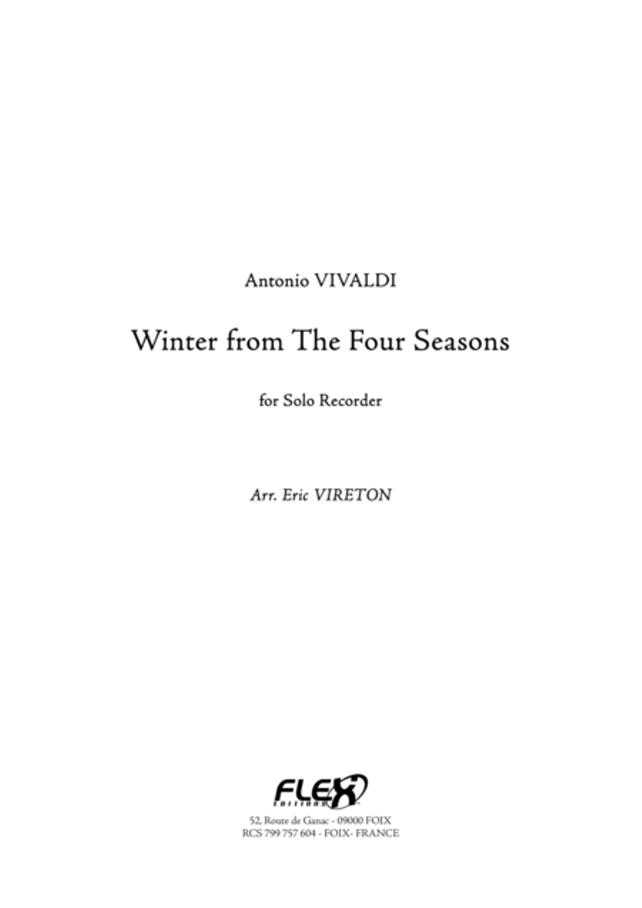 Winter from The Four Seasons Recorder scores gallery preview page 1
