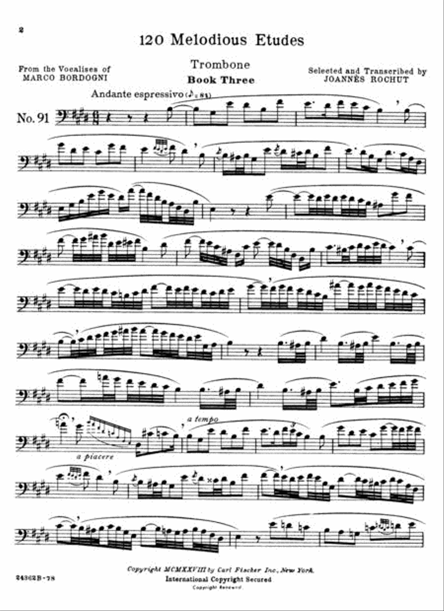 Melodious Etudes For Trombone - Book III Trombone scores gallery preview page 2