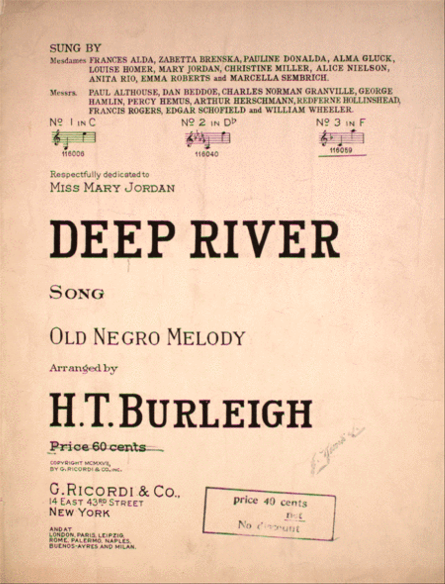 Deep River. Song Voice scores gallery preview page 1