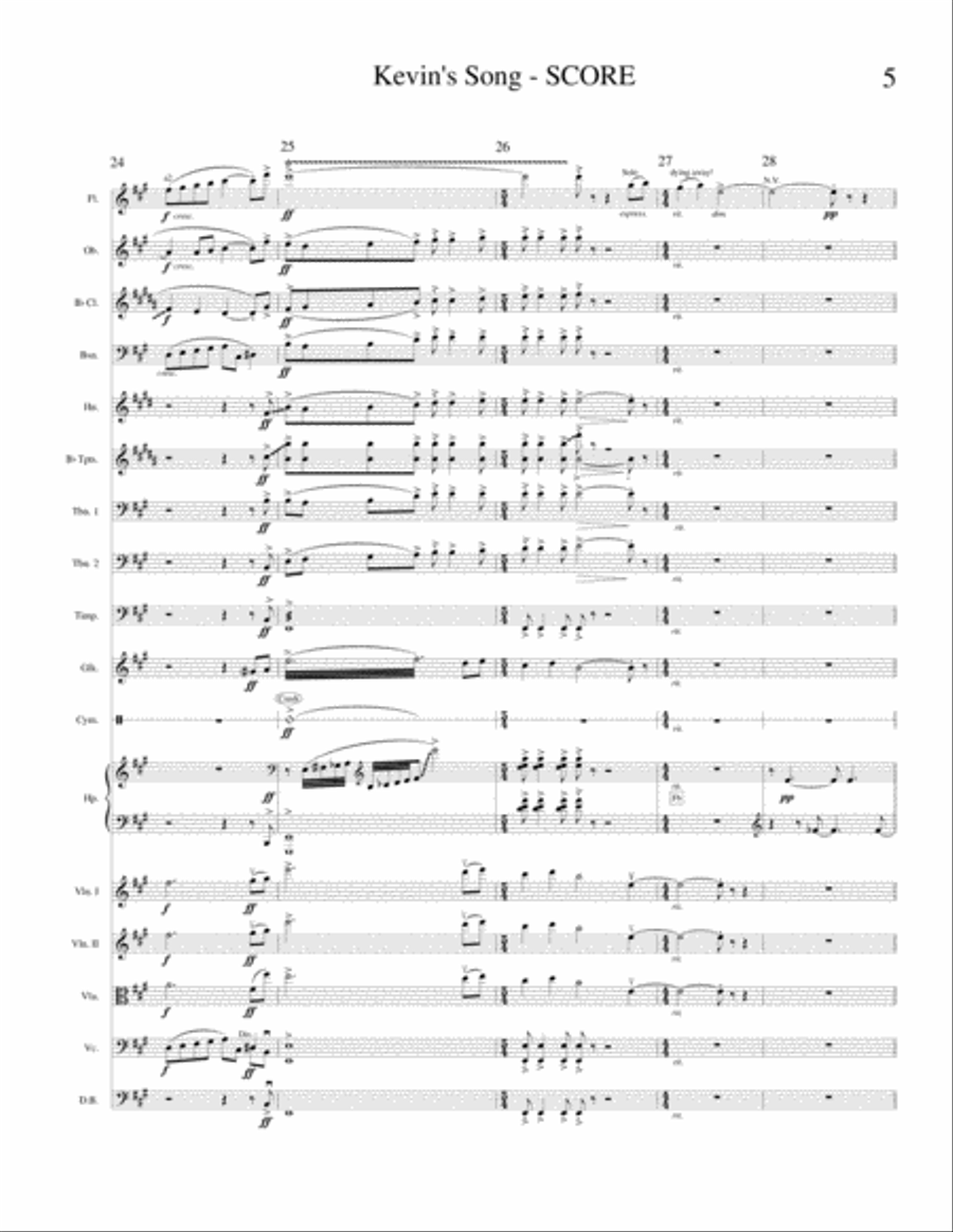 Kevin's Song (Orchestra) Full Orchestra scores gallery preview page 6