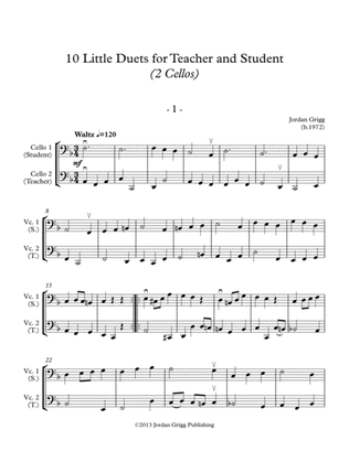 Book cover for 10 Little Duets for Teacher and Student (2 Cellos)